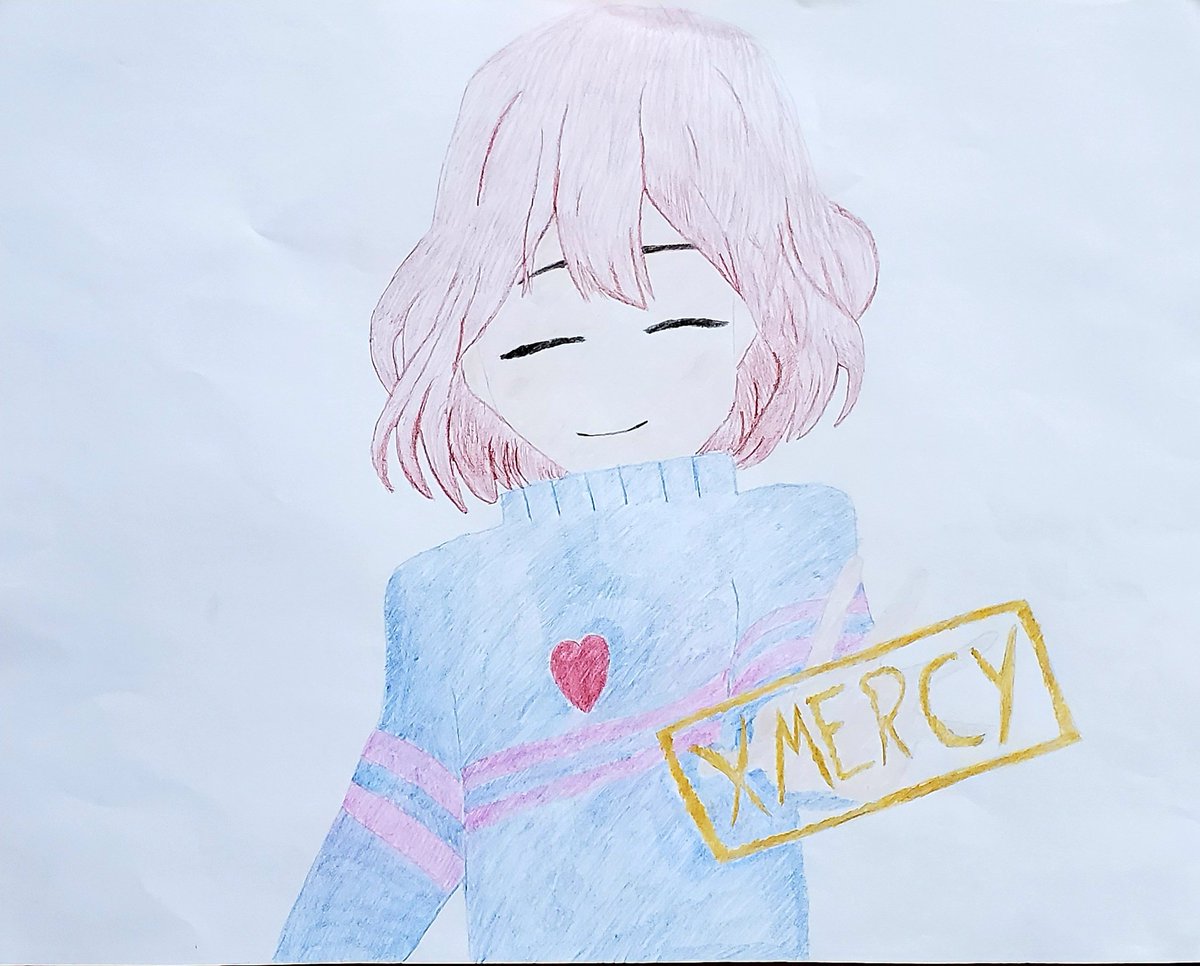 bravongo's tweet photo. Here is Frisk! I made him in anime style. #friskundertale #papyus #toriel #sansxfrisk #coloredpencils #art #sketches https://t.co/OlPxsQNTPp