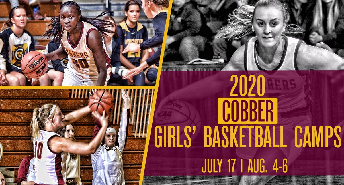 COBBER GIRLS' BASKETBALL CAMPS! The Cobber women's basketball staff will once again be offering summer camps. The Elite Camp will be on July 17 &amp; the Cobber Day Camp will be on Aug. 4-6. Click the link ⬇️ for more details.   
📰: bit.ly/2VgwQQK