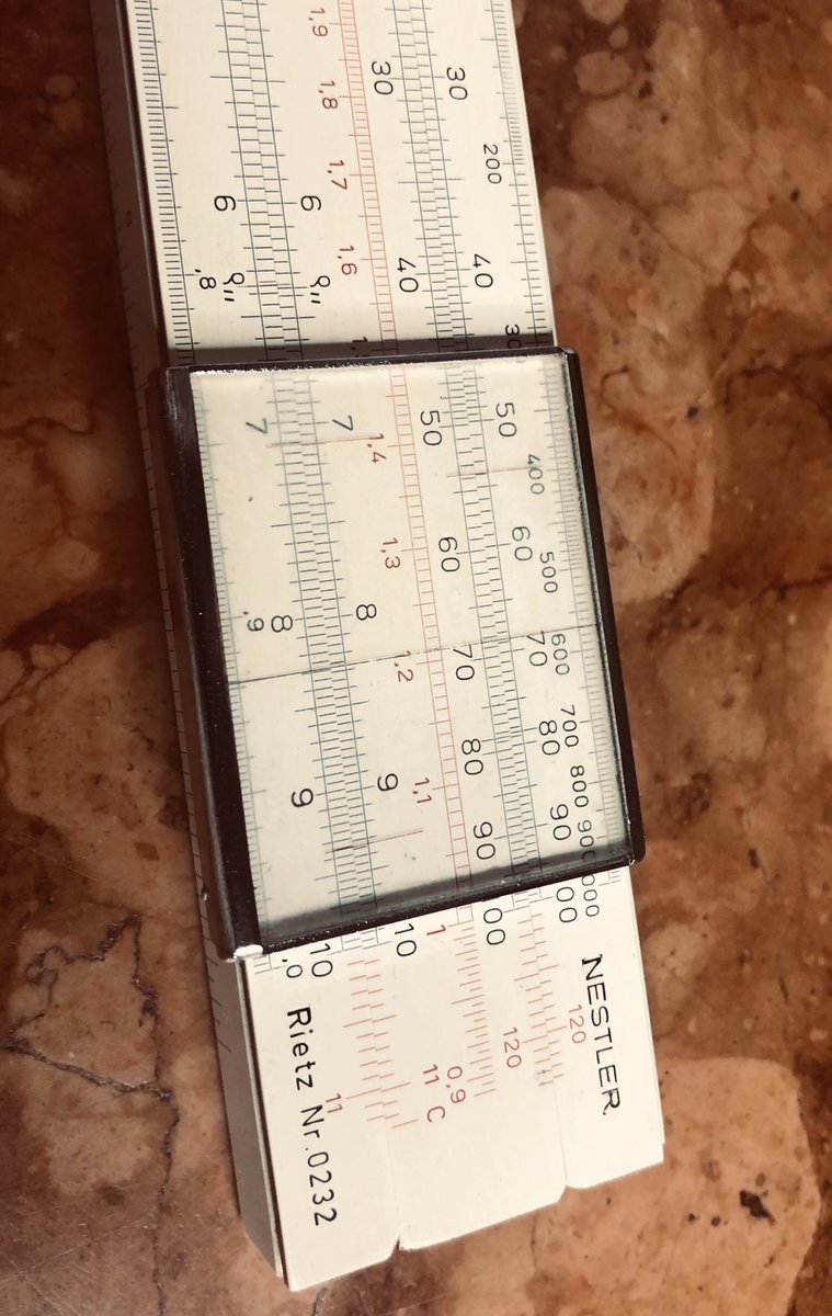 m_b_fazi's tweet image. This is the Nestler slide rule (a mechanical analogue computer) that my dad used at the beginning of his degree in mechanical engineering in the early 1970s (electronic calculators made the object obsolete shortly after) #historyofcomputing #justfound