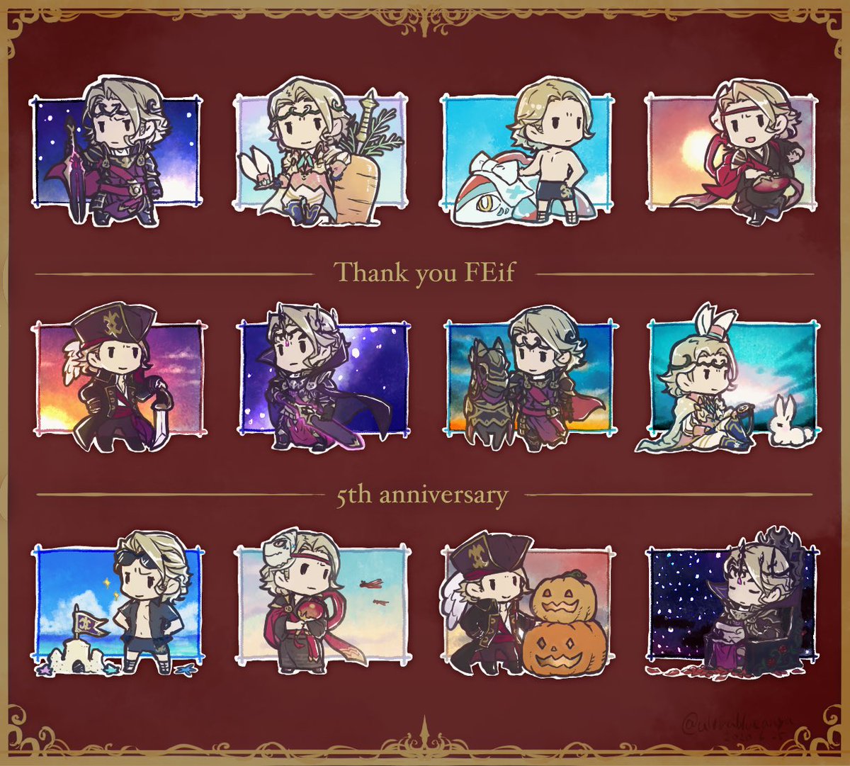 ultrablueanya's tweet photo. FEif5周年おめでとう！
マークス兄さん目当てで暗夜を買って沼に落ちて5年経ちました！
ありがとう！ https://t.co/EyAIT4HwA3