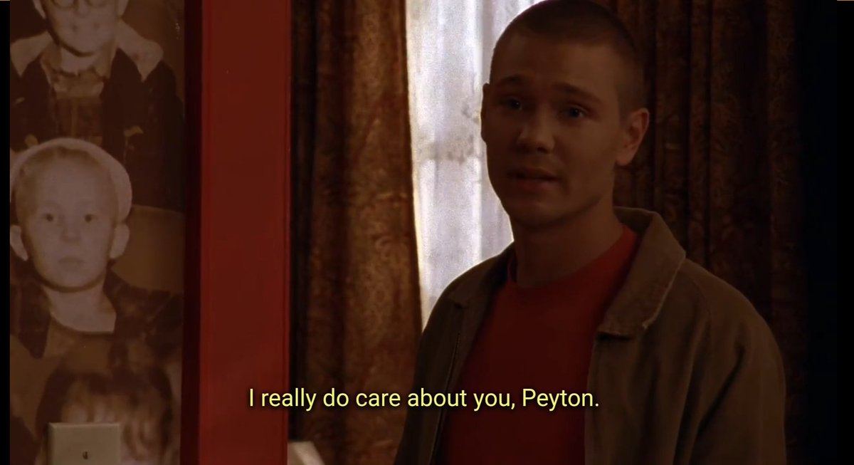 2x10: Even though they haven't talked, Lucas still cares a lot about Peyton. He always has.