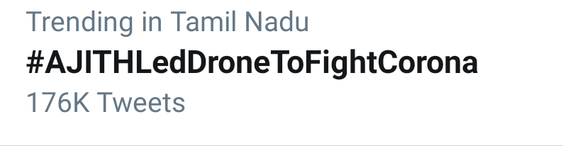 Charles60262472's tweet photo. #AJITHLedDroneToFightCorona
#RealMasterThala casual tag
 176k+ tweets #Valimai https://t.co/J2WJ0bMKoJ