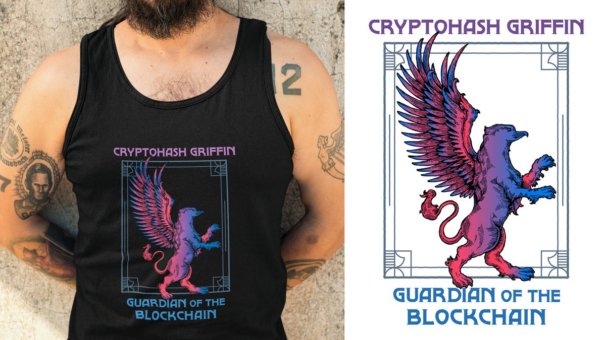 HardforkWear's tweet photo. Design 3 | 4 of the #medieval heraldry #cryptocurrency and #blockchain series: "Cryptohash Griffin".

> Check us out at https://t.co/LizhQWs8yS <

#Bitcoin #Crypto #decentralized #blockchaintechnology #BTC #altcoins #Ethereum #finance #cryptosecurity  #informationtechnology https://t.co/nEXYk7fCfv