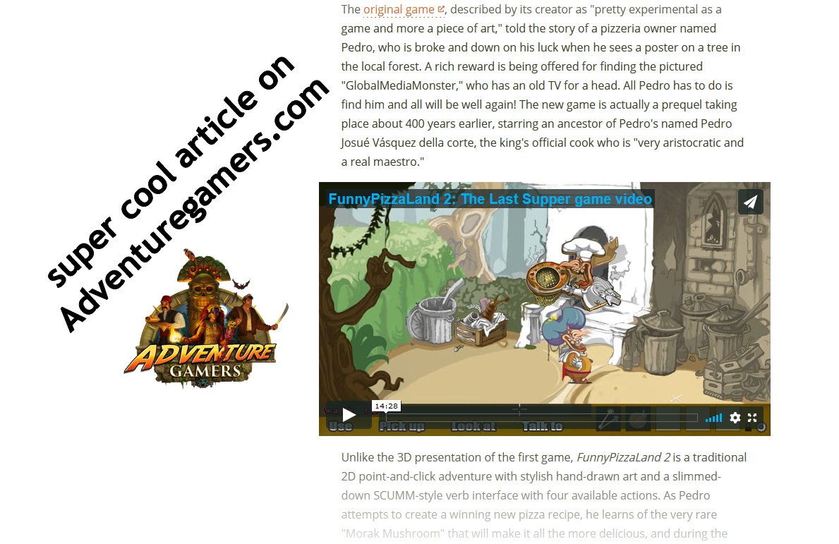 ROMAN_artworlds's tweet image. @AdventureGamers link: adventuregamers.com/news/view/41413 #funnypizzaland #fpl2 #pointandclick #adventuregame #visualart #gamedev #IndieGameDev #indiegame