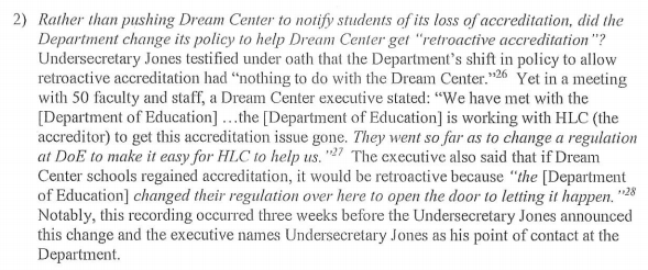 (Side note: In Spring 2019, DAJ testified to the House Oversight Committee that the retroactive accreditation decision had nothing to do with DCEH. The emails and recordings obtained by Rep.  @BobbyScott reveal otherwise. Smells like lies.)  https://edlabor.house.gov/imo/media/doc/Chairman%20Scott%20Threatens%20to%20Subpoena%20Secretary%20DeVos.pdf 12/