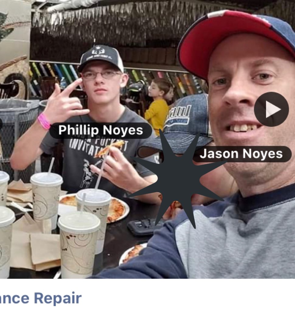 Sadly and predictably, Jason appears to be passing on his Confederate ideas to his son Phillip who helps with the family business: Noyes Appliance Repair in Pampa, TX.