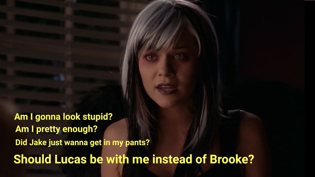 3x09 - Peyton's subconscious always felt that she should be with Lucas. She always had feeling for him, but had to suppress them at the end of S1 for Brooke.