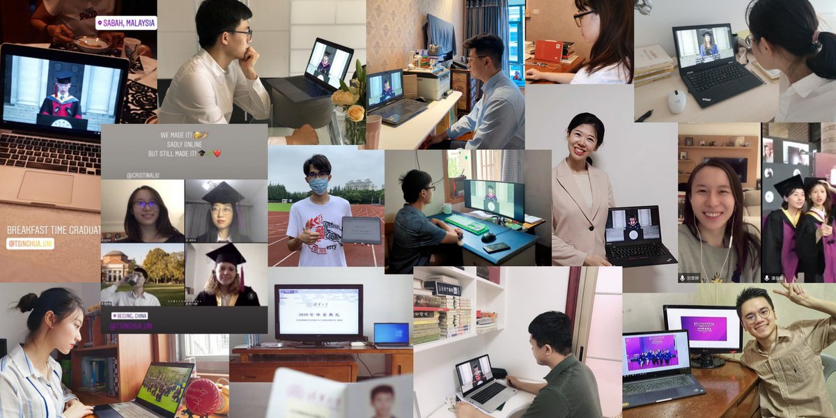 Tsinghua_Uni's tweet image. #TsinghuaRen tuned in from around the world to attend their commencement ceremony. Across different time zones and locations, we join with our graduates to celebrate their success. #Tsinghua #OnlineGraduation #ClassOf2020