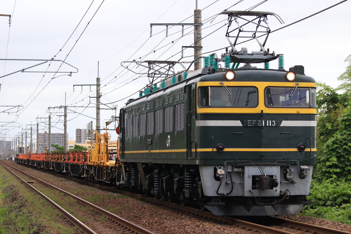 Series24_Type25's tweet photo. 工9588レ 敦賀工臨返空
EF81-113+ロンチキ https://t.co/vxPDYpBxXT