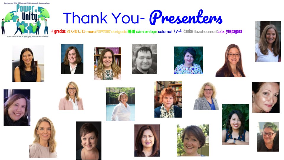 SeligEmma's tweet image. Thank you to the amazing presenters that shared so many great resources during our 1st Virtual Symposium. This event was a success because of YOU! Thank you! #R10PowerOfUnity #R10ELSupport @R10ELsupport