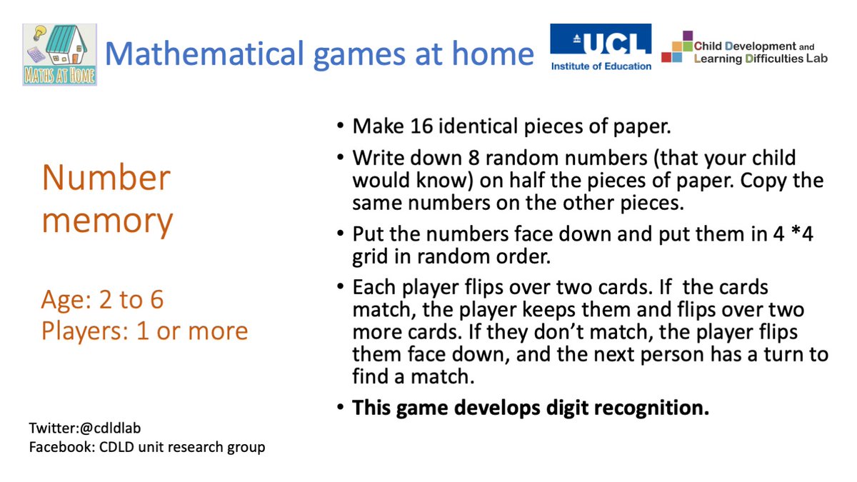 MqNumeracy's tweet photo. Are you looking for math games to play at home?
Shout out to @CDLDlab which has been putting together many #maths@home activities. We share some of them here:
Let us know how it goes...
#numeracy #homenumeracy https://t.co/j863pXz0Y8