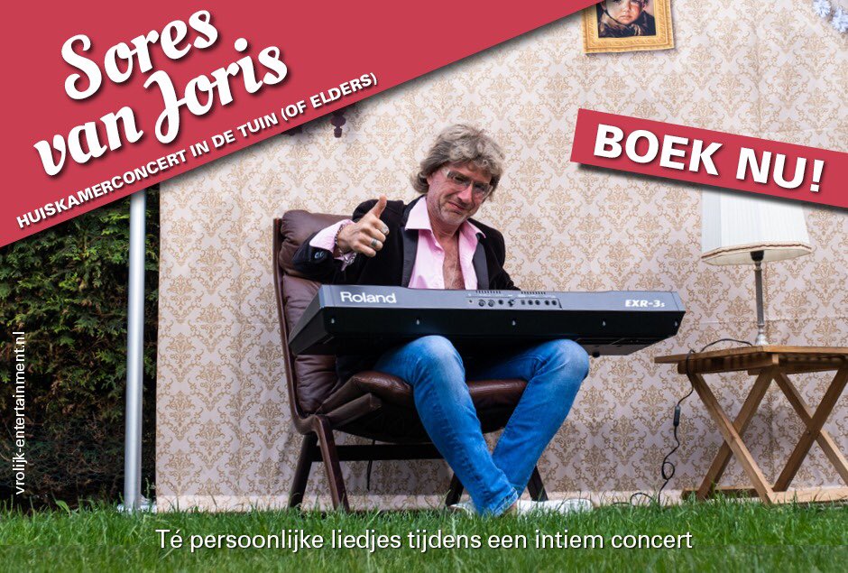 marcvrolijk's tweet photo. Yes! De maatregelen zijn versoepeld. Dat moet ‘gevierd’ worden. 
Een cabaretesk huiskamerconcert (incl huiskamer). Waarin klein leed groot kan zijn.
#cabaret #act #liveact #festivalact #humor #smartlappen #zanger #jorisschnabbelaer #geenplektegek #teab https://t.co/wONboB7FXu