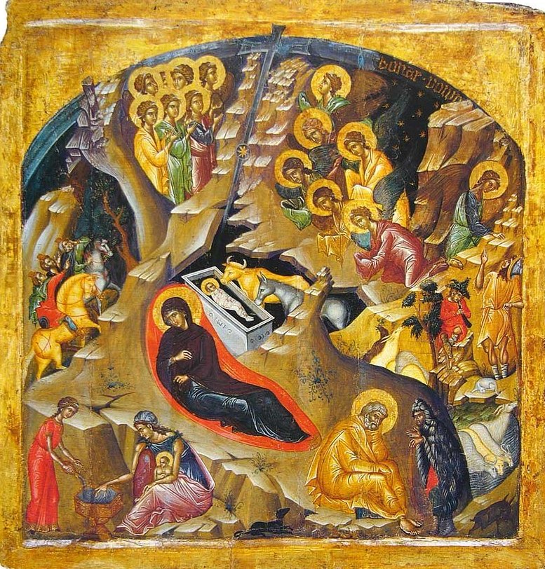 Let's first talk about Satan as the old man. This is a common depiction of him, such as in the Nativity icon tempting St. Joseph the Betrothed to doubt the virgin birth or in the Resurrection icon, weak and bound as Christ stands victorious over Death and Hades.
