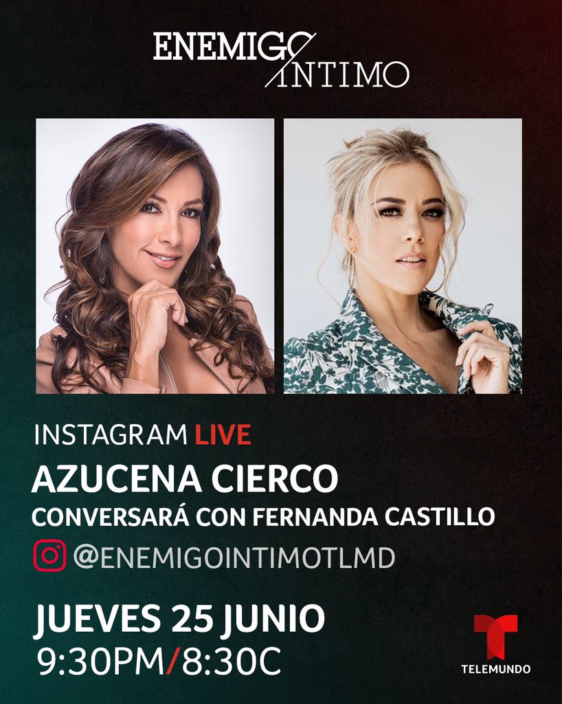 Mañana los esperamos .<a href="/FernandaCGA/">Fernanda Castillo</a> y su servidora! Se va a poner bueno! #EnemigoIntimo2