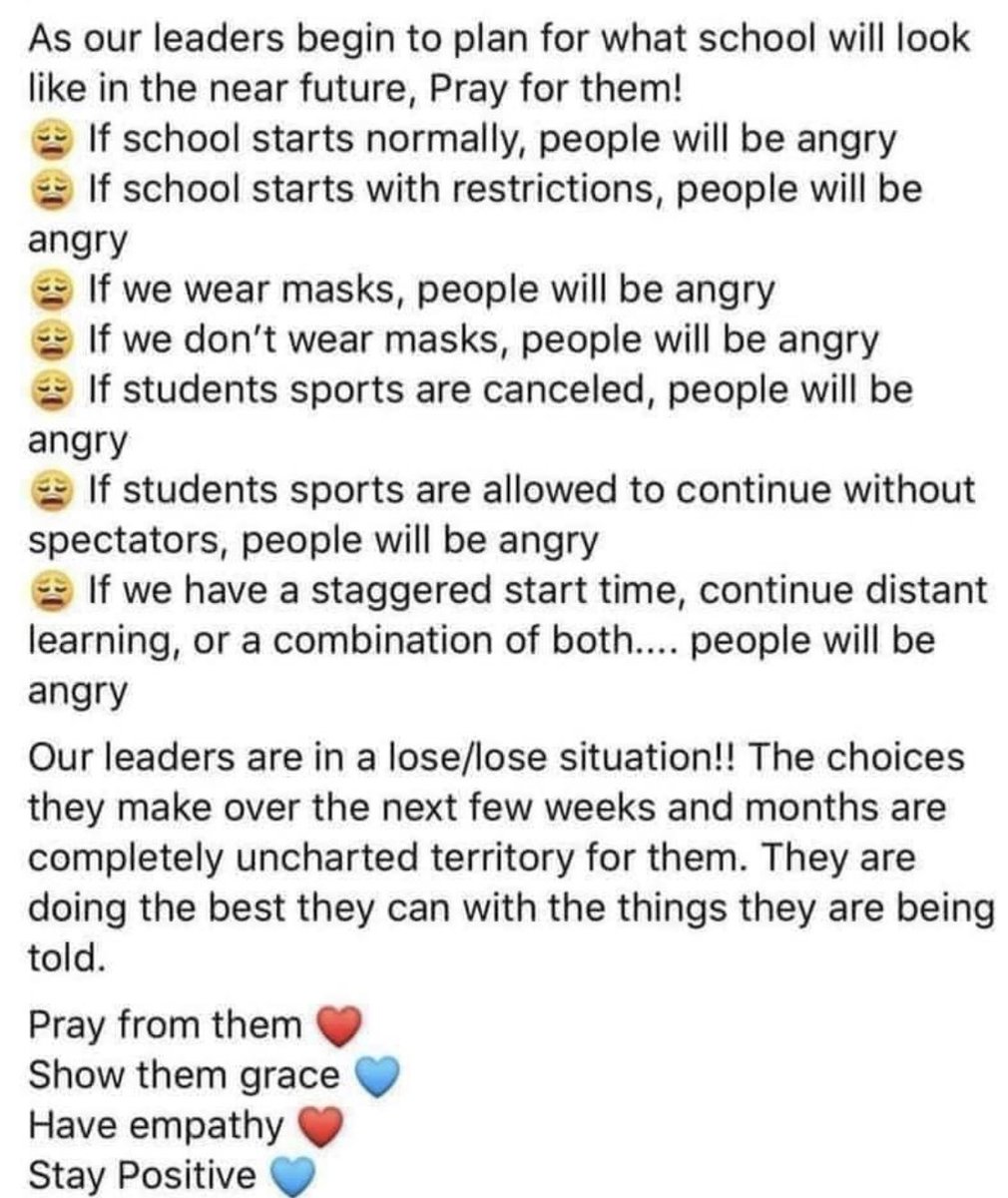 TECC_Mordhorst's tweet photo. Please keep our public school officials in your prayers as they prepare for the 2020-2021 school year!  ❤️📚🍎
#showgrace #staypositive 
@GCISD https://t.co/Inn6PPOFb2
