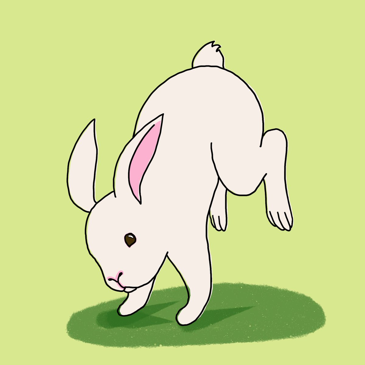 渡七重 On Twitter 干支シリーズ ウサギ 跳ねるウサギです イラスト