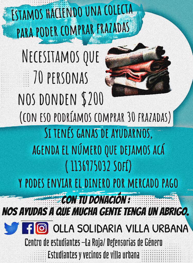 VillaOlla's tweet photo. Ayer logramos que 17 voluntarios aporten a nuestra movida solidaria, nos ayudan a seguir donando y difundiendo? Falta menos que antes! 💚 gracias a todos y todas! https://t.co/DdCEOmGtVO