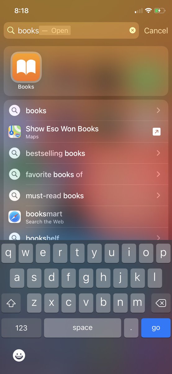 There’s a glow which appears around app icons in iOS 14’s search and I was wondering what it meant. Just realized you can hit ‘Go’ on the keyboard to immediately open the top selection.