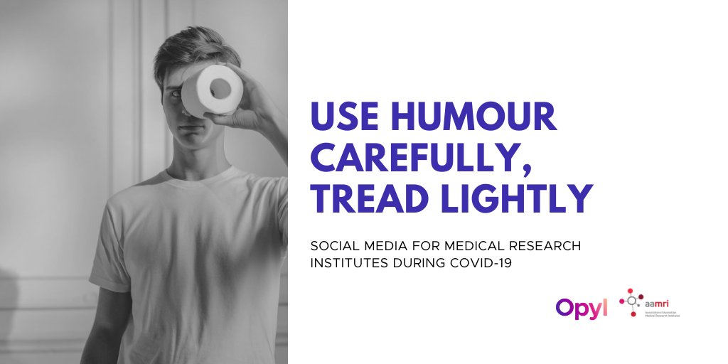  #COVID19 has reinforced the importance of treading lightly when using humour on  #SocialMedia. This is particularly important given the global nature of social media. Misinterpreting the emotional tone of the global audience at this time may come across as insensitive.