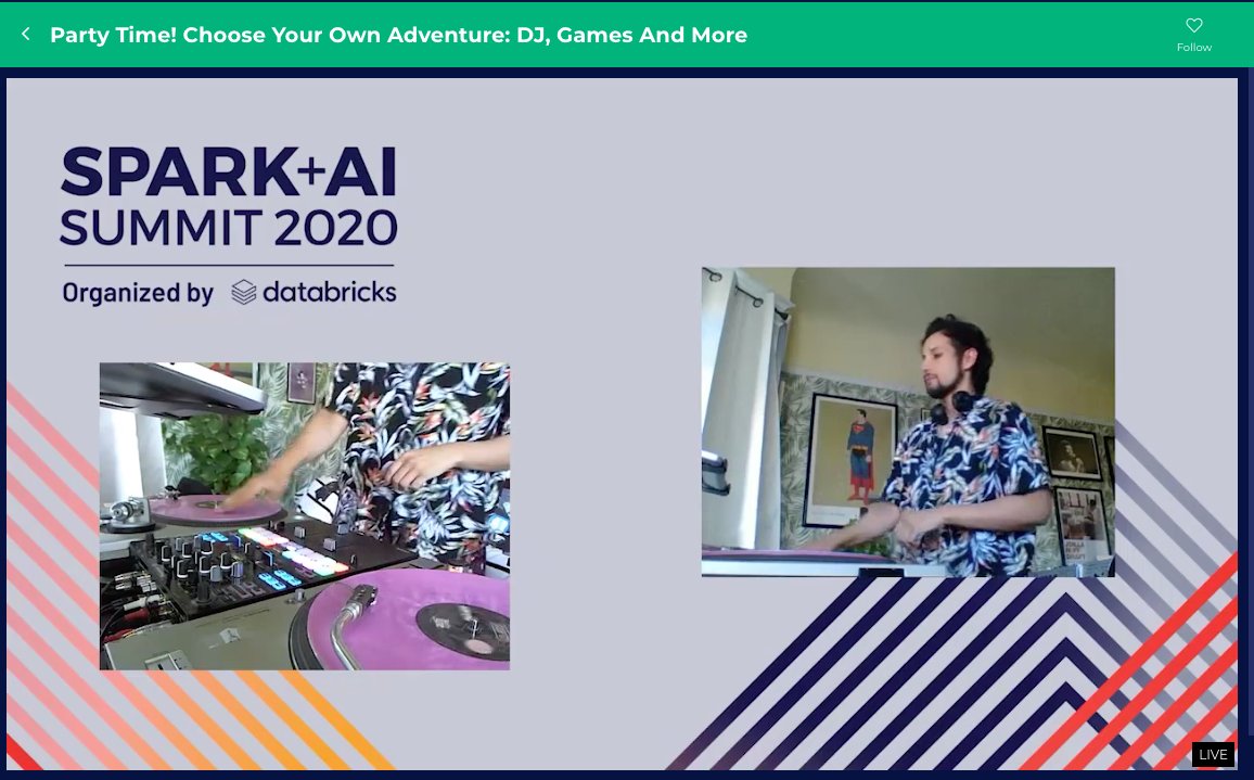 A_Mackreth's tweet photo. #SparkAISummit Don't miss our Party tonight! Choose your own adventure - DJ, AMA, or League of Legends tournament!! #DataTeams https://t.co/EHbRLjTr1z