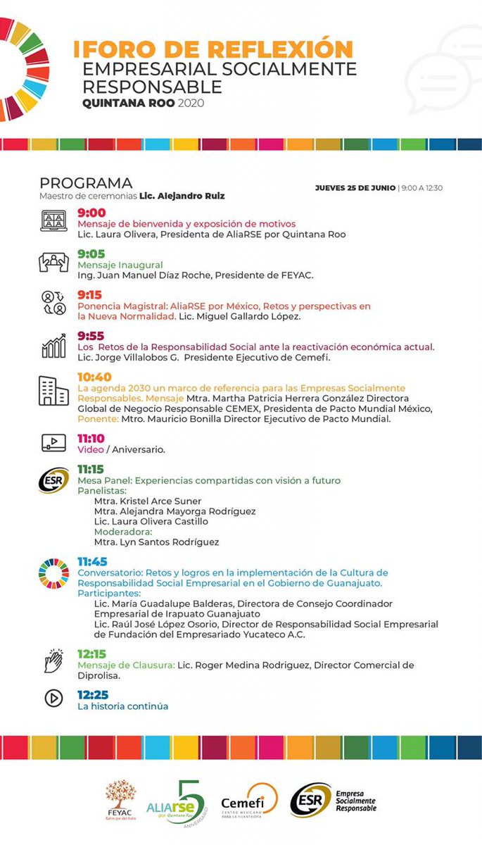 alexruiz007's tweet image. Celebremos los 5 años del Comité Promotor de la RSE en Quintana Roo @aliarseqroo el día de mañana en el Foro de Reflexión Empresarial Socialmente Responsable 2020
#EncuentroESR #YoSoyESR #DistintivoESR #familiaESR #RSE #Cemefi #ESR #AliaRSEQRoo