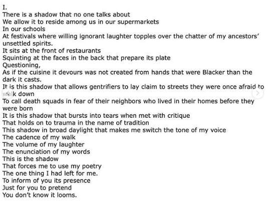 Bajlak's tweet photo. An official poem by poet laureate Marcus Amaker and @_asiahmae for today's removal of the 124-yr old John C Calhoun monument in Charleston.  cc: @abscribe @rpogrebin @nytimes https://t.co/rOjNp6OrTh