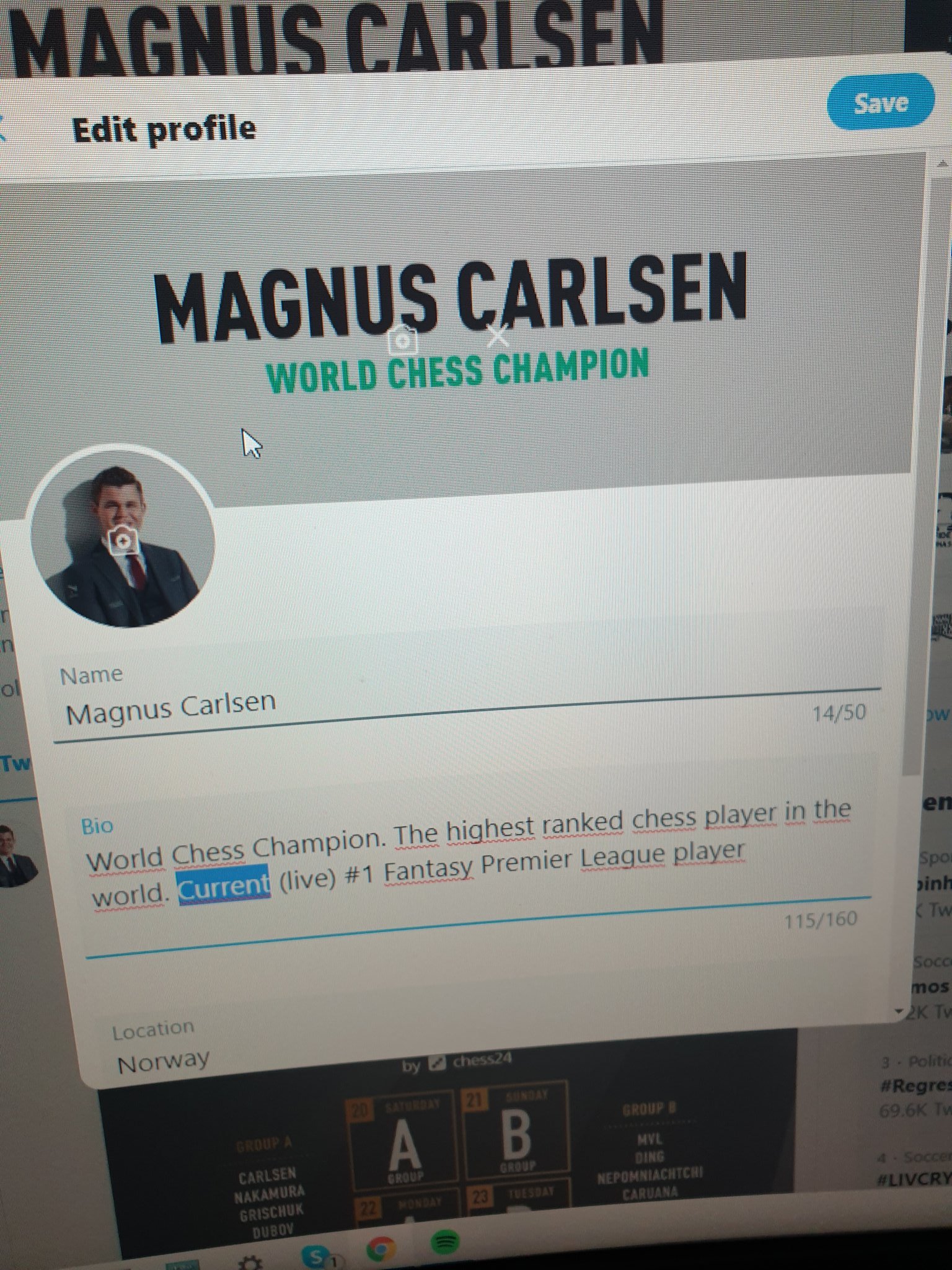 Magnus Carlsen on X: Bio needed an update  / X