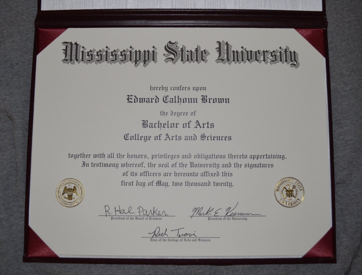 _4cal's tweet image. Something special came in the mail today! Thank you Mississippi State for giving me the best two years of my life and, more importantly, an education! #HailState