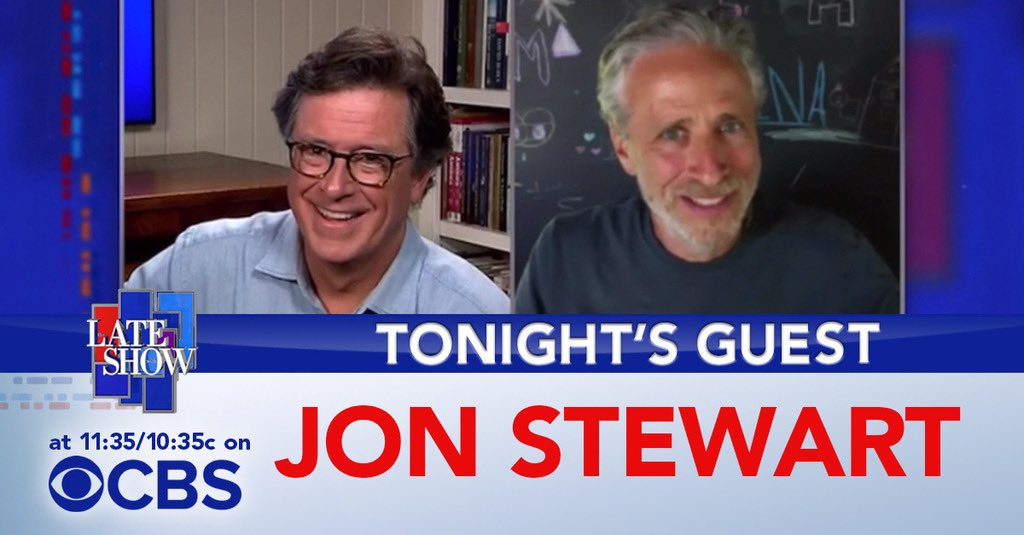 The Late Show (@colbertlateshow) on Twitter photo TONIGHT! Friend of the show and director of the new film <a href="/irresistible/">Irresistible</a>, Jon Stewart! #LSSC TONIGHT! Friend of the show and director of the new film <a href="/irresistible/">Irresistible</a>, Jon Stewart! #LSSC