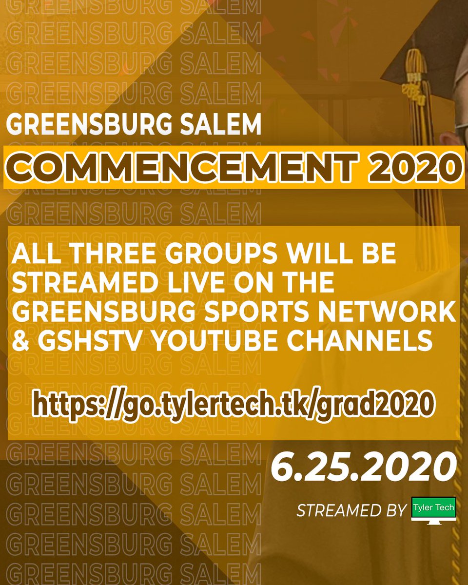 TylerTechCEO's tweet image. Tomorrow: 
Watch the @GSSDGoldenLions 2020 Commencement Ceremony LIVE on the @GreensburgSN and the GSHSTV YouTube Channels!

More info &amp;amp; watch live @ go.tylertech.tk/grad2020

@Gshs2020S 
@GS_SportsUpdate 
@gslionssca 
@davidgzilli
