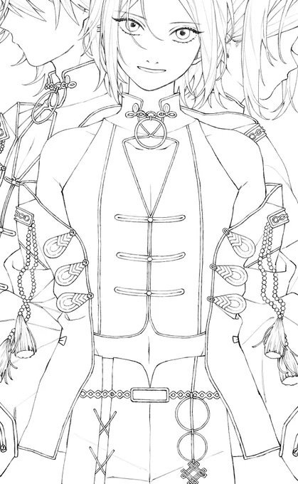 よかったら塗り絵にどうぞ、模様までは描いてなくてすまんが…あと今描き残し見つけた? 