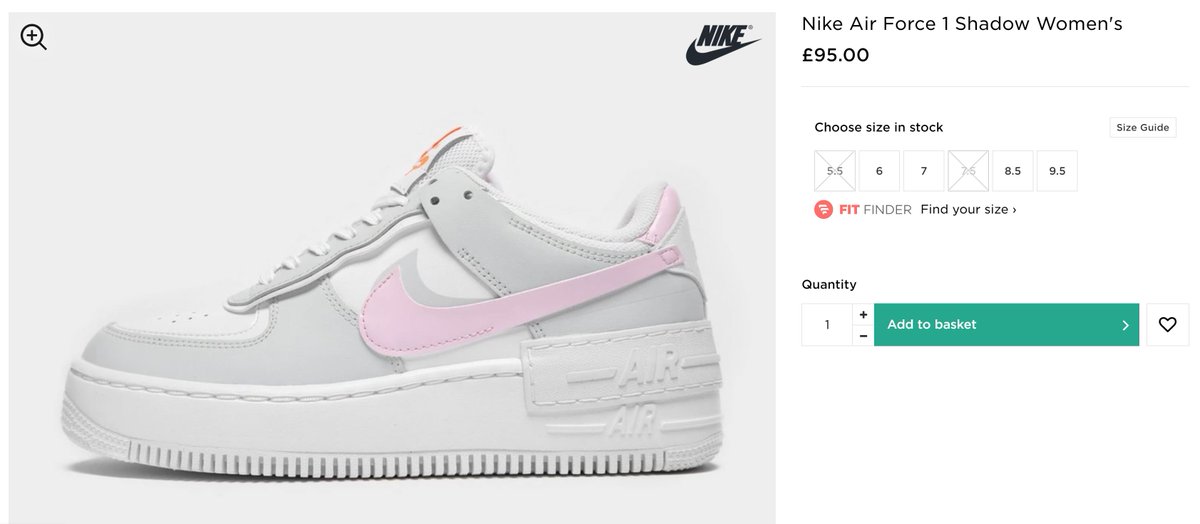 nike air force 1 shadow grey and pink