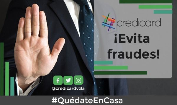credicardvzla's tweet photo. Recuerda que nuestros correos están identificados con el dominio @credicard.com.ve y nuestras cuentas oficiales en Facebook, Instagram y Twitter son @CredicardVzla.  Mantente atento, no caigas en ofrecimiento de homologaciones, ni realices pagos a terceros sin verificar el origen https://t.co/1I5FhkScqA