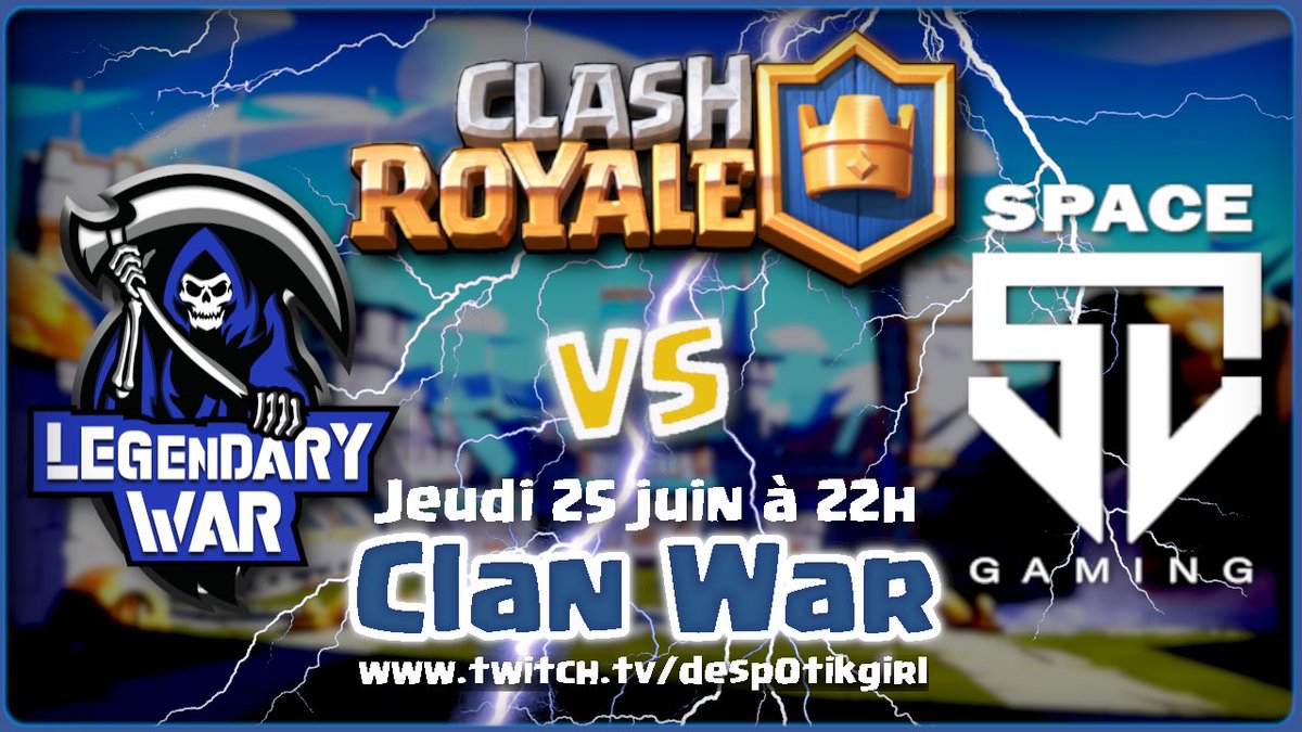 Genesys_GG's tweet photo. Go nous supporter pour ce premier match de compétition sur la chaîne twitch de @Despotikgirl 🔥🔥🔥🔥
#ClashRoyale #clanWar #esport #LegendaryWin https://t.co/lmRx72x7if