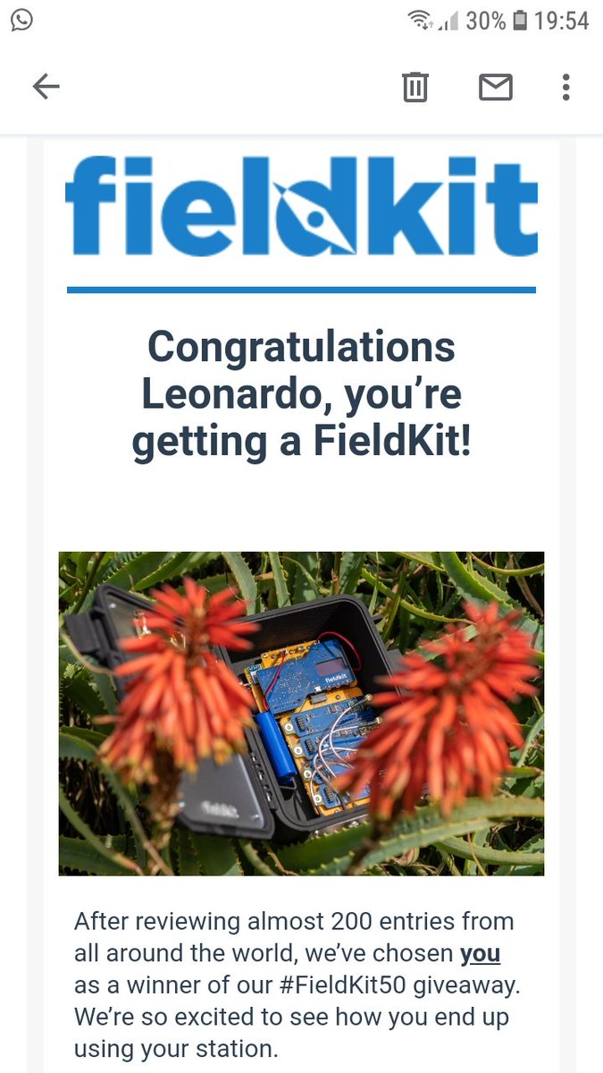LeoContreira's tweet photo. Great news from #fieldkit50. Looking forward to start monitoring our waters. Thanks https://t.co/XfYqGNuppA! https://t.co/LMW7qYwlc5