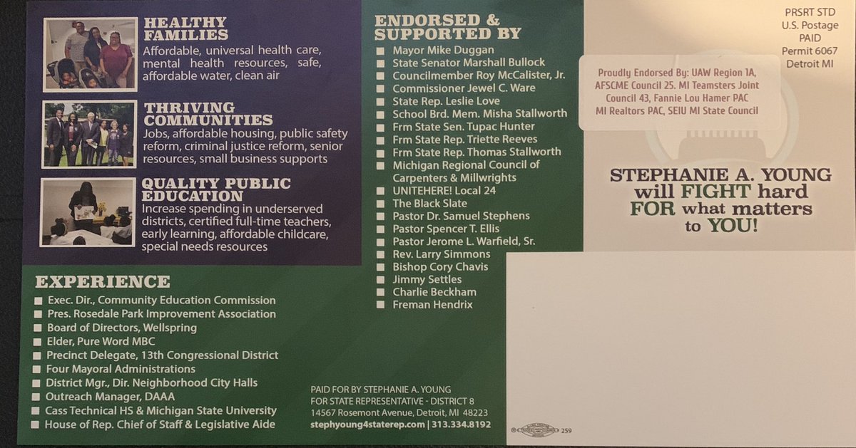 bigdave_99_'s tweet photo. Aww thank you! If you live on the west side of Detroit please go and vote! If you have any questions ask me or her number’s on the card and you can reach out yourself! https://t.co/exaeOK6Svd
