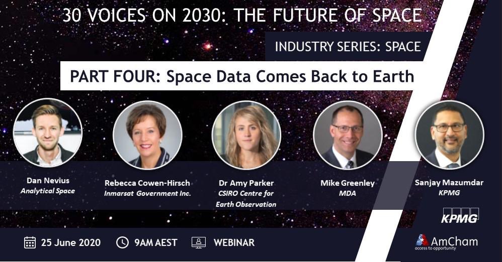 Another enlightening #Space panel hosted by @kpmgaustralia and @AmChamAU with @MGreenley @MDA_maxar and Dan Nevlus @space_relay and @amylauraparker @CSIRO and @RC_H @InmarsatGlobal #SpaceData #FutureOfSpace