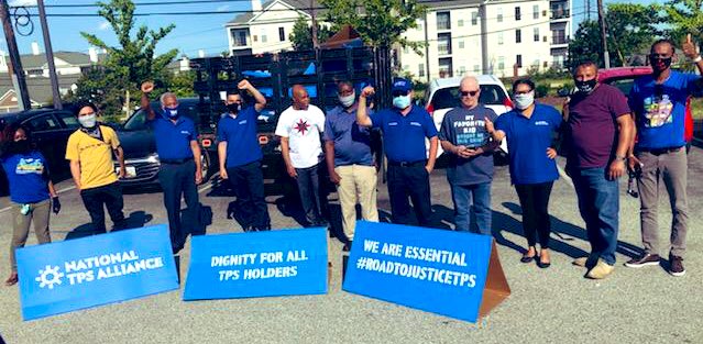 LisMarieFL's tweet photo. Our #AFSCMiami Haitian leaders joined the @TPS_Alliance Caravan of 150+ vehicles in DC to demand that #TPS holders remain in the USA without the fear of deportation &amp; discrimination!THEY DEMAND #ResidencyNow! ✊🏾✊🏾#RoadtoJusticeTPS #AlwaysEssentialTPS https://t.co/PXJSCwFBzx