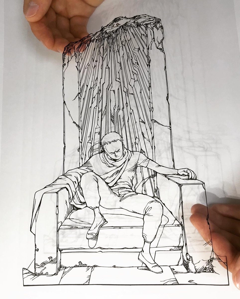 最高にかっこいい鉄雄様です #AKIRA #大友克洋 #鉄雄 #切り絵