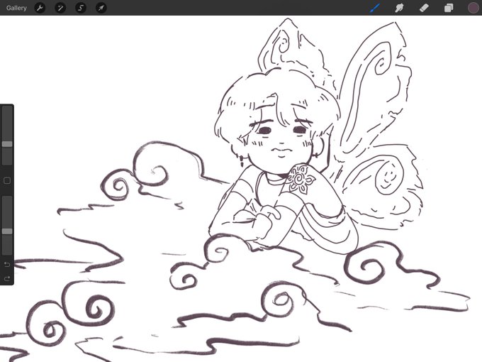 Someone asked for Fairy Jimin

And someone asked for Jimin on a cloud

So like- and "mmm-" blushing fairy Jimin on a cloud ig ??? 