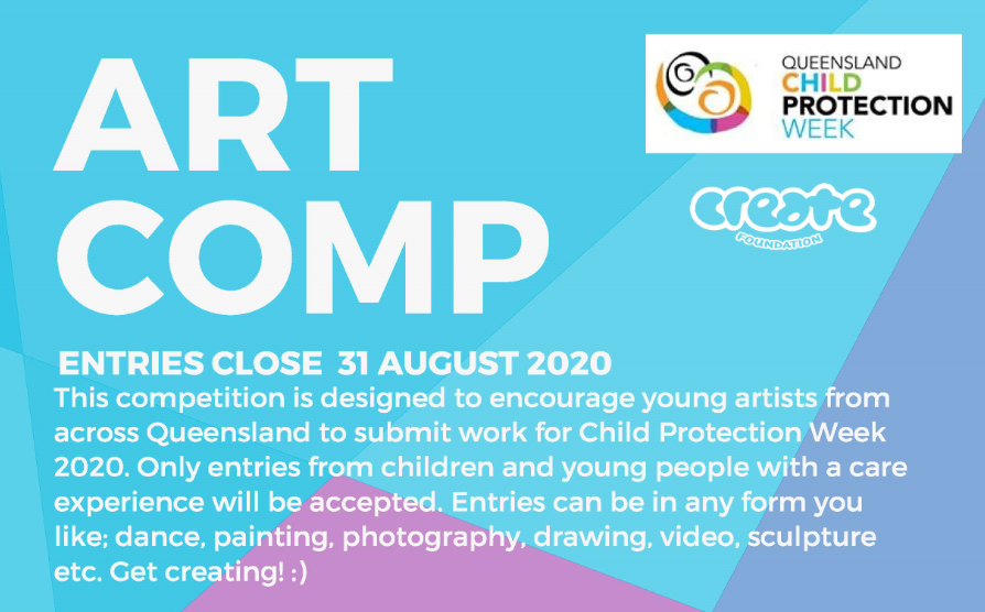 LWBAustralia's tweet image. (2/2) Entries open July 1 and close August 31. Email your art piece to qld@create.org.au with the subject line 'art comp'. Click through the images for the categories and details. 

#childprotectionweek2020 #ArtComp #QLD