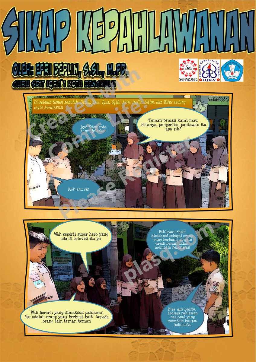 efrideplin87's tweet photo. New Normal itu.. 3 bulan lalu bebas tanpa maskeran, sekarang kudu maskeran ya
Ini dia Komik Edukasi untuk Kelas 4 SD Tema: Pahlawanku; Subtema: Sikap Kepahlawanan.
Sikap kepahlawanan apa yang kudu dicontoh? Komen ya😃
#Bahagia
#Komik #Comic #KomikEdukasi #Edukasi #Kelas4 #sd https://t.co/PJRDekLfrB