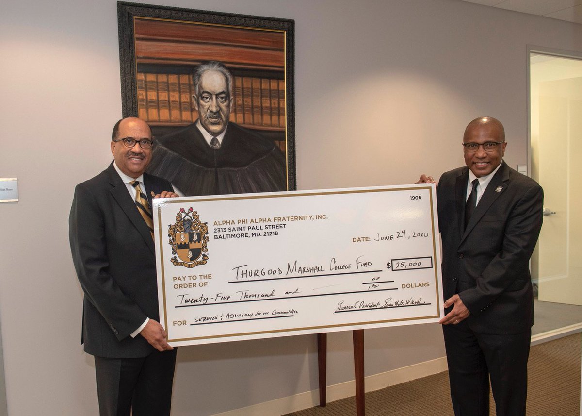 On behalf of the <a href="/apa1906NETwork/">Alpha Phi Alpha Fraternity, Inc. ®</a> BOD, I presented $25k to <a href="/tmcf_hbcu/">TMCF</a> today in Washington, DC. #OnwardHBCUs