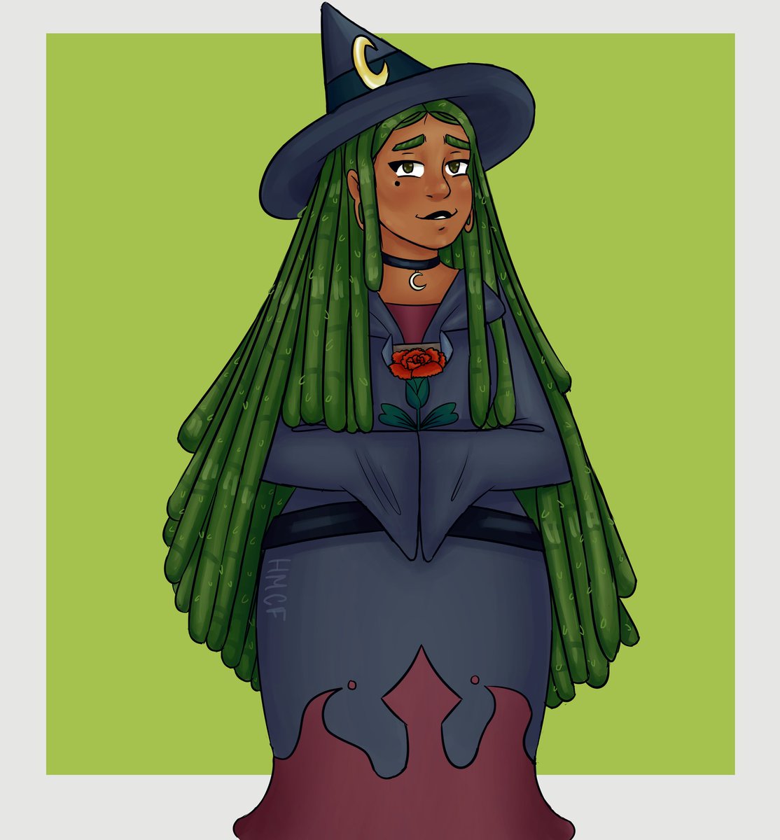 HelloIsart's tweet photo. Boa noite mas só pra quem postou desenho no instagram e ESQUECEU  do twtr. Essa é a Begônia, minha mais nova OC. Fiz ela baseada no universo de My Little Witch Academia, acho que ela seria professora de magia botânica...
#digitalart #originalcharacter #witch https://t.co/DRxNufEUwp
