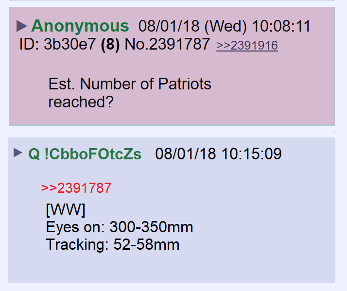 48) FYI - In August of 2018, Q estimated 300-350 million people worldwide were aware of the operation with 52-58 million actively following. Imagine what the numbers are now.