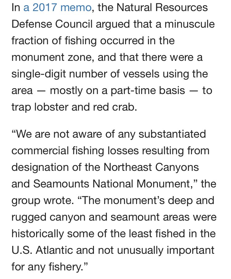 Those news items by and large don’t contest the lie or give objective information on the industry.Wading further into the results, you might learn about a remote marine preserve Obama created to protect endangered species, which Trump revoked.  https://www.boston.com/news/politics/2020/06/09/new-england-aquarium-trump-administration-national-monument