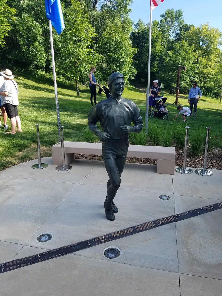 GregMerrigan's tweet image. Rich Greeno statue dedication - great crowd on hand to honor the Coach.