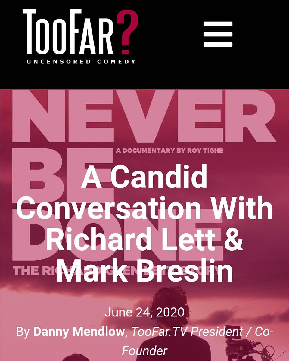 TooFarTV's tweet photo. Check out our brand-new, exclusive, candid conversation between @yukyuks CEO @MarkBreslin5 & @funny4money22 talking about @NeverBeDoneFilm - available now worldwide from @comedydynamics!
https://t.co/LCIR4gdrqx
#CdnComedy #CdnMedia #DigiCanCon #CdnEnt #YVR #YYZ #the6ix #vancity https://t.co/iGF0yIMHRb
