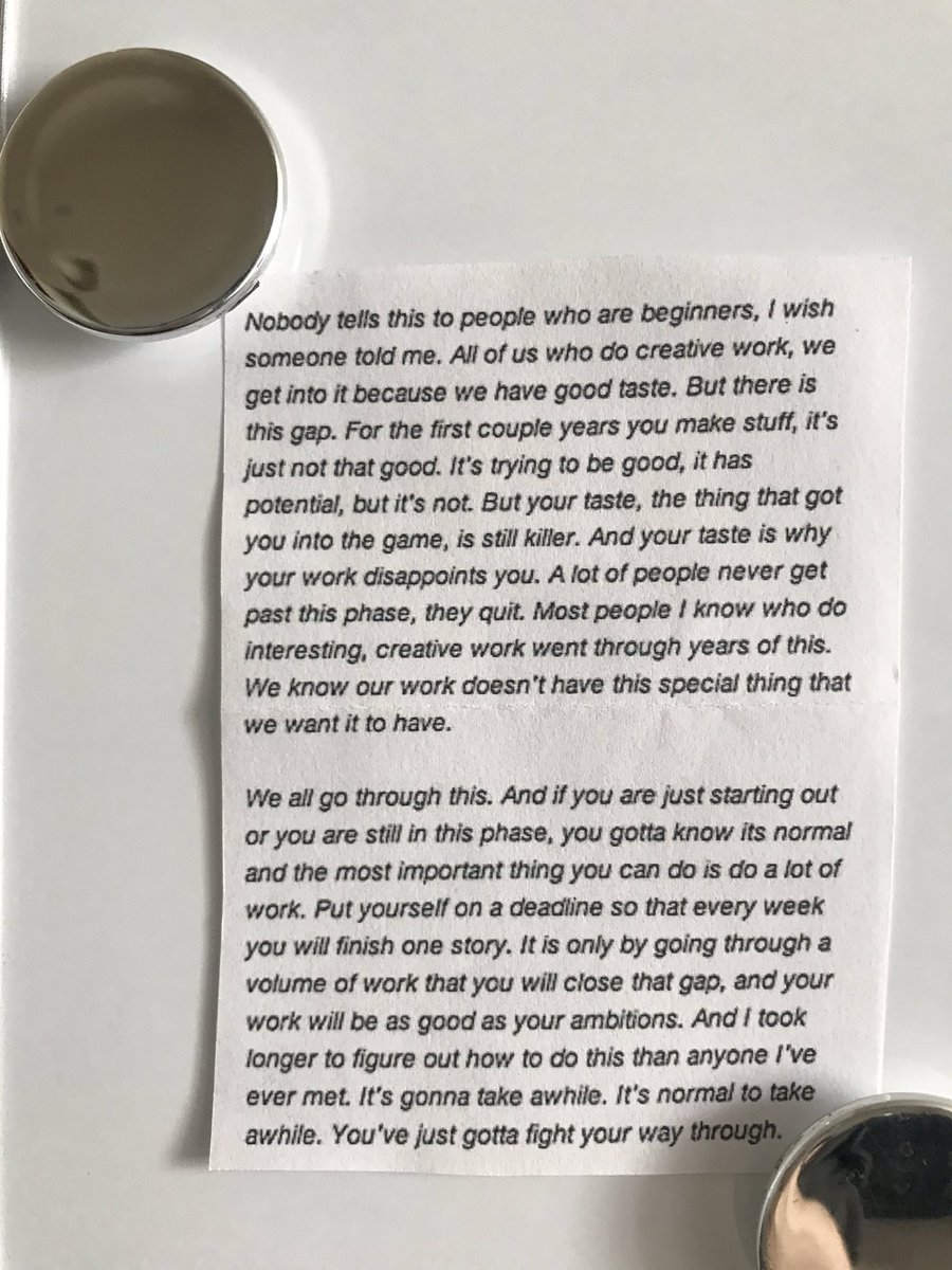 BEACASSO's tweet photo. Here’s a quote my photography professor handed out to us (Quote by Ira Glass) and told us to read everyday and now it’s part of my space forever https://t.co/Ma6ybVjrya