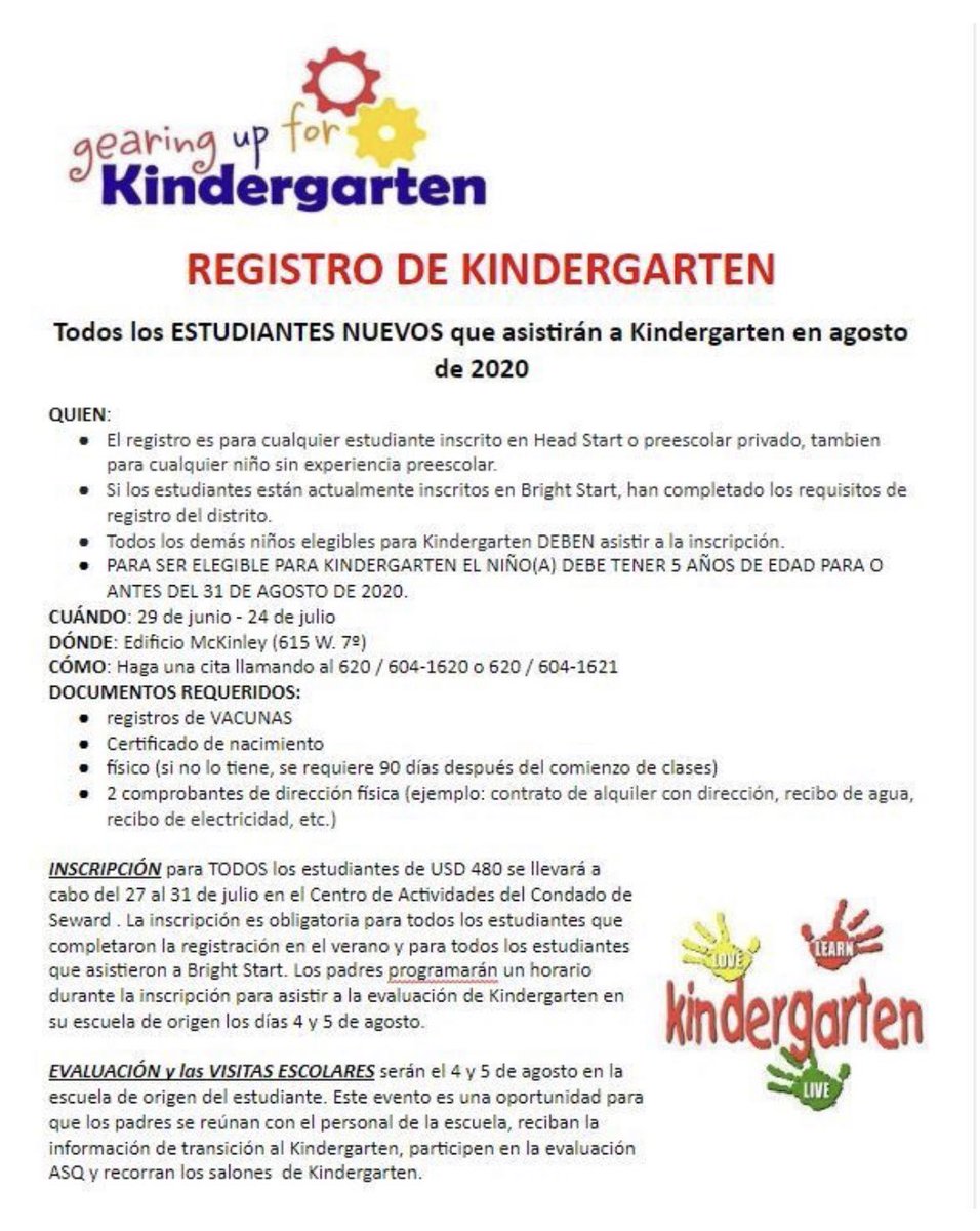PVEPioneers's tweet photo. If you will have a kindergarten student in August 2020, please read the information below. You will need to schedule a time for Kindergarten Registration beginning June 29. Any child who did not attend Bright Start Pre-K must register prior to enrollment. #ReadyForKinder https://t.co/PiayVF6CIV